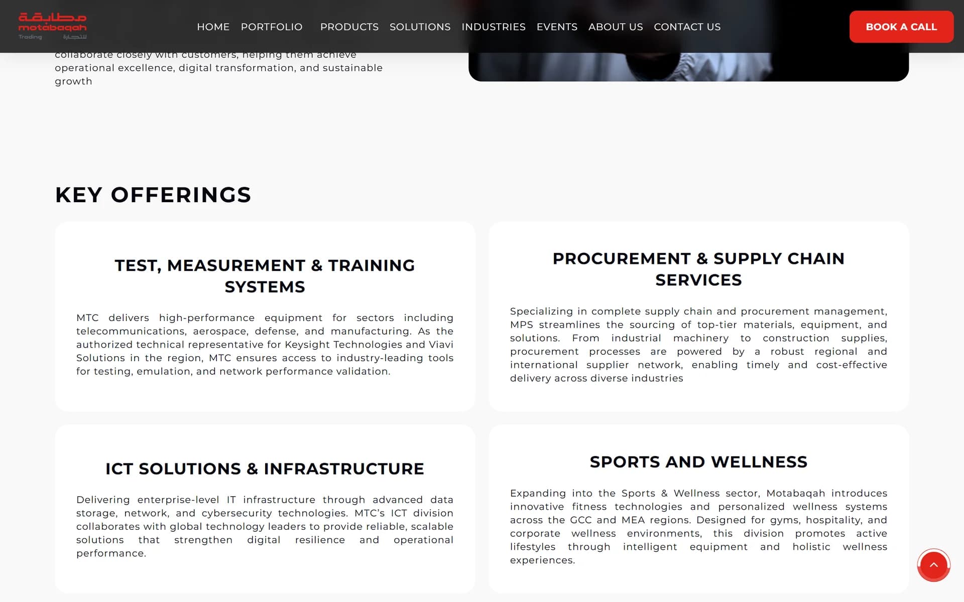 Motabaqah key offerings and what we do section