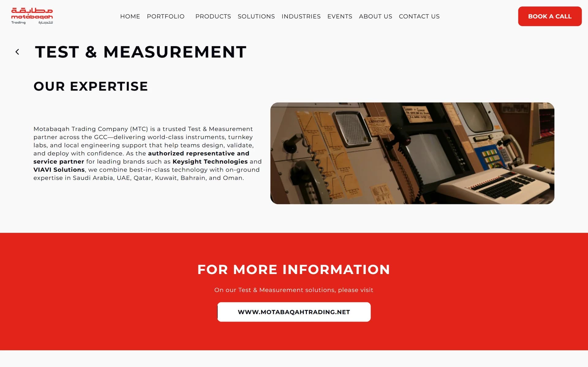 Motabaqah Test & Measurement portfolio page